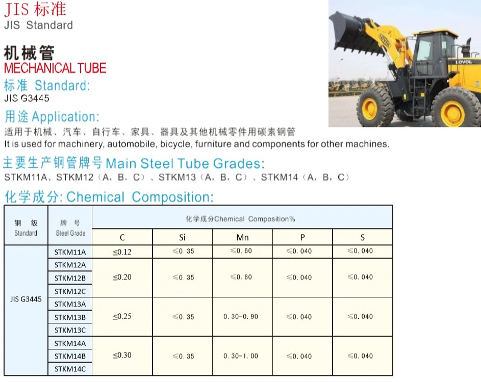 JIS G3445 Stkm12c Seamless Steel Mechanical Tube