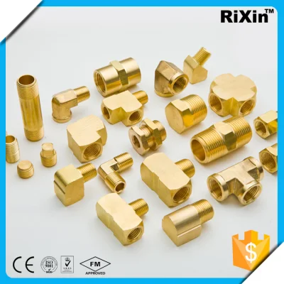 1/4 NPT Brass Pipe Fitting Hex Bushing, Reducer Adapter, Hex Nipple, 90 Degree Barstock Street Elbow Fitting