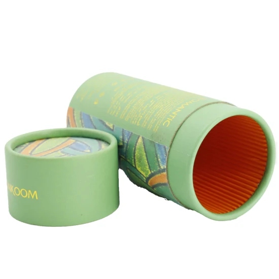 Eco Recycled Kraft Paper Small Round Cardboard Boxes Elegant Candle Paper Tube with Lid Packaging Tube Tea Coffee Food Package